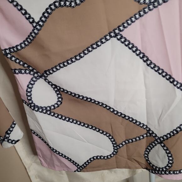 Pink and Brown Chain Pattern Shirt 4XL - Picture 12 of 15